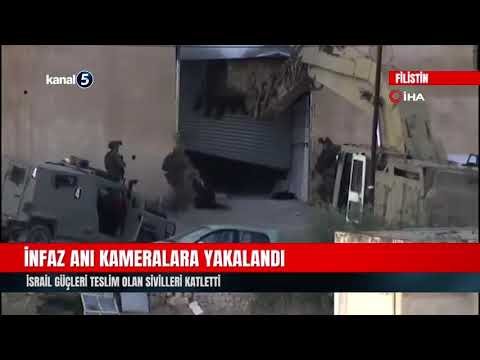 İnfaz Anı Kameralara Yakalandı | İsrail Güçleri Teslim Olan Sivilleri Katletti