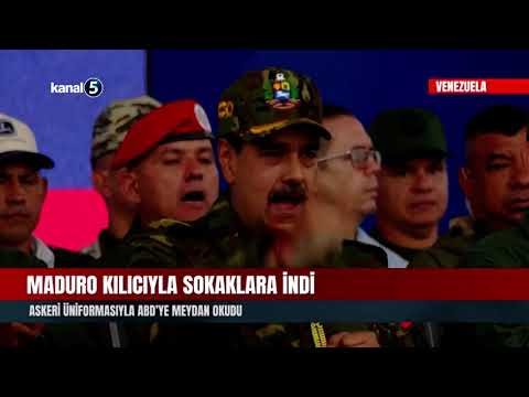 Maduro Kılıcıyla Sokaklara İndi | Askeri Üniformasıyla ABD’ye Meydan Okudu