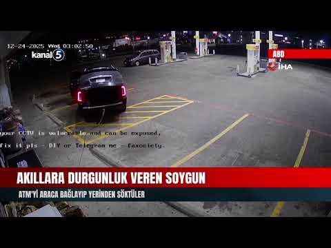 Akıllara Durgunluk Veren Soygun | ATM’yi Araca Bağlayıp Yerinden Söktüler