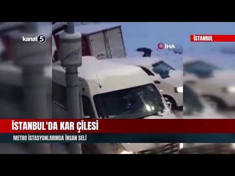 İstanbul’da Kar Çilesi | Metro İstasyonlarında İnsan Seli