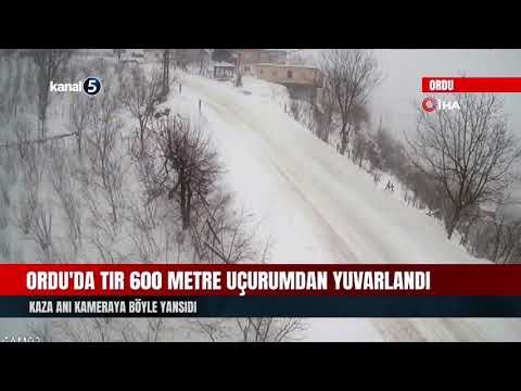 Ordu’da Tır 600 Metre Uçurumdan Yuvarlandı | Kaza Anı Kameraya Böyle Yansıdı