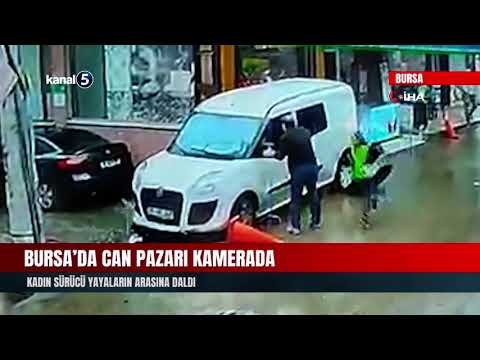 Bursa’da Can Pazarı Kamerada | Kadın Sürücü Yayaların Arasına Daldı