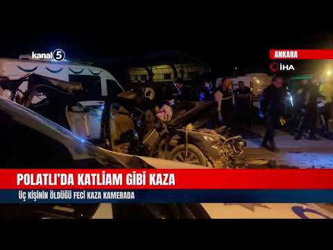 Polatlı’da Katliam Gibi Kaza | Üç Kişinin Öldüğü Feci Kaza Kamerada